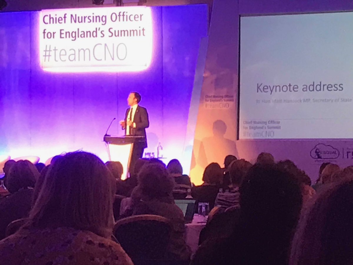 ShanleyOliver's tweet image. ⁦@MattHancock⁩ says nurses are mission critical for the change in culture needed in the NHS because we are leaders across all levels . Valuing our contribution is fundamental for the future #teamcno #cnosummit ⁦@capital_nurse⁩ ⁦@CapitalMidwife⁩