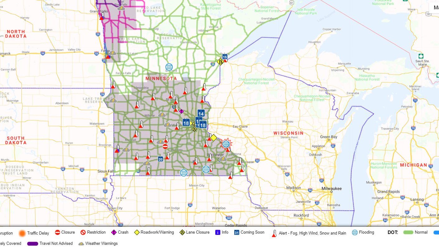 Mndot Traffic Count Map تويتر \ Kare 11 على تويتر: "Mndot's 511 Traffic Map Is Showing Some Flooded  Roads In Southern Minnesota. Be Sure To Check That The Roads In Your Area  Are Safe. #Sunrisers Https://T.co/Nidyhwnyrk