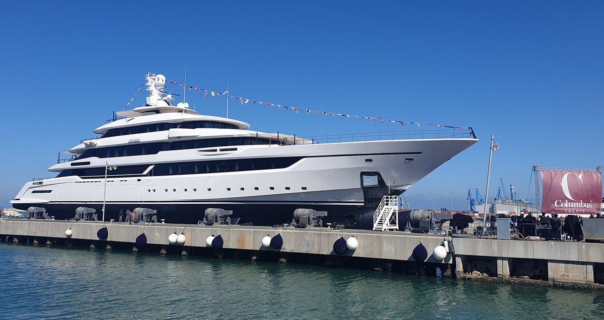 MYSYachting's tweet photo. Good luck with today's launch of Anconas newest 80m mega yacht  MY Dragon. https://t.co/Jo30lfqWeC
