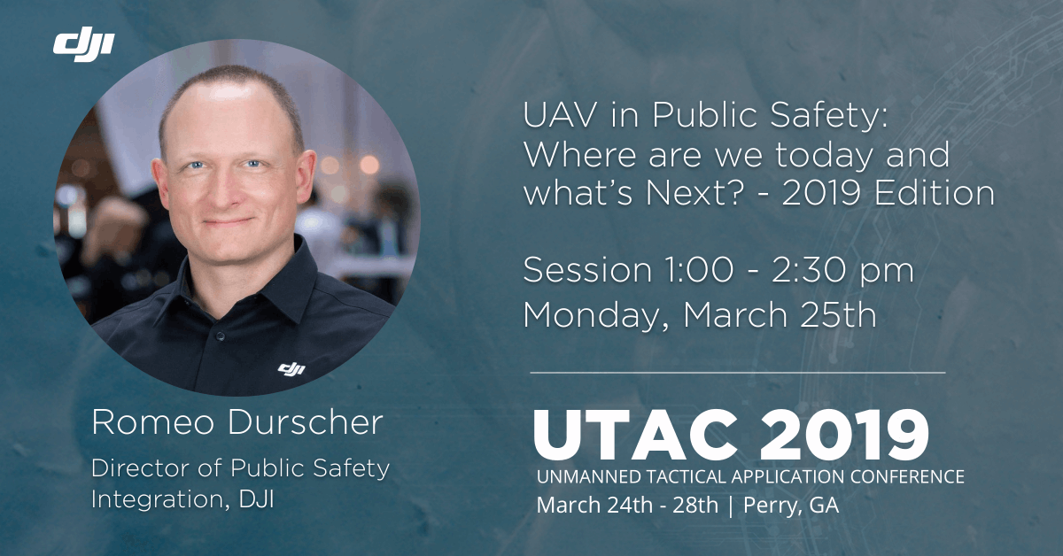 DJIEnterprise's tweet photo. Learn the best practices in drone deployment in public safety from DJI’s Romeo Durscher at UTAC 2019 in Perry, GA, on March 25.
Read more: https://t.co/m7LCQnaJap https://t.co/xOh9qehRj2