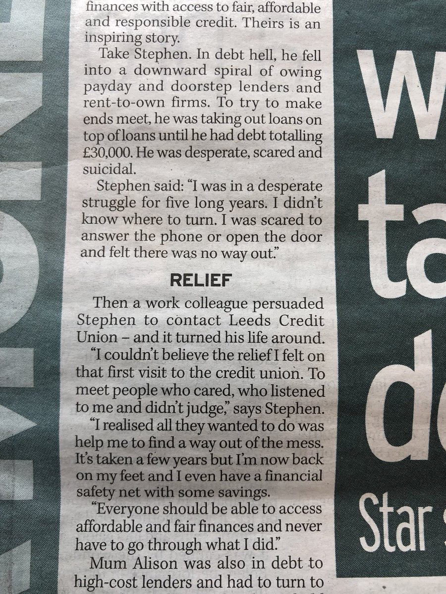 EHCCAlliance's tweet photo. Yesterday @LeedsCredUnion customer Stephen shared his story and how the Credit Union helped get his life and finances back on track. Today we have 132 emails from individuals saying it gave them the confidence to visit their credit union. This is why #FairCreditForAll matters. https://t.co/1fGC7XTYuz