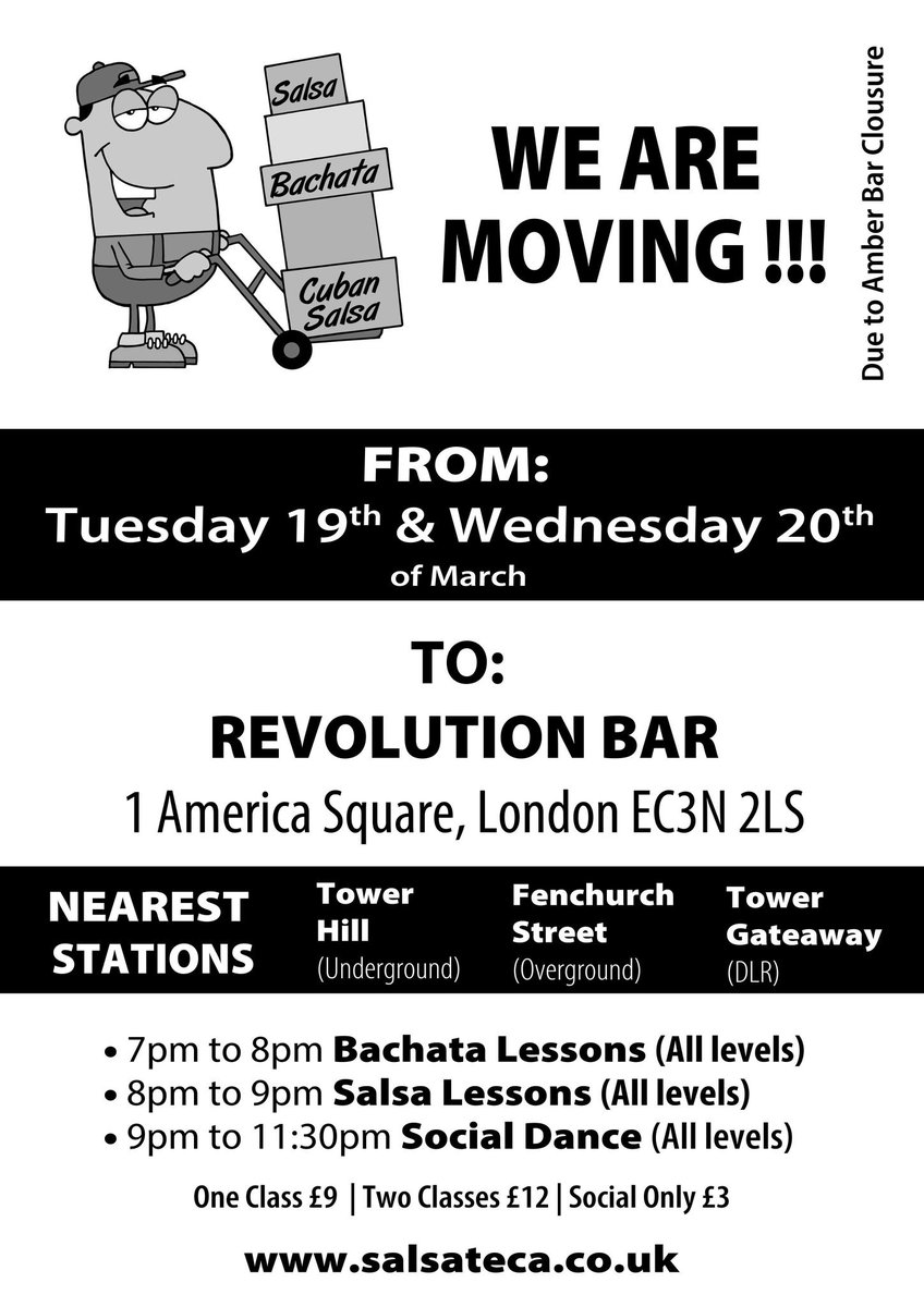 The end of an era and the start of a REVOLUTION!

#salsa #bachata #salsateca #salsalondon #bachatalondon #salsadancing #bachatadancing
#cubansalsa #cubansalsalondon
#londoncubansalsa #londondance #danceinlondon #moorgate #liverpoolstreet #london