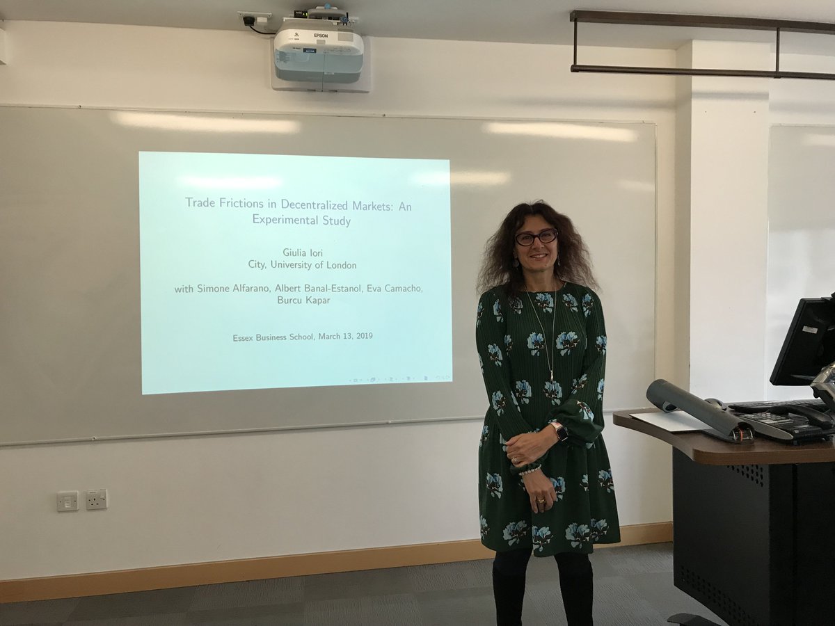 Essex Finance Centre Auf Twitter A Big Thank You To Prof Giulia Iori From City University Of London For Presenting A Very Interesting Seminar On Trade Frictions In Decentralized Markets An Experimental
