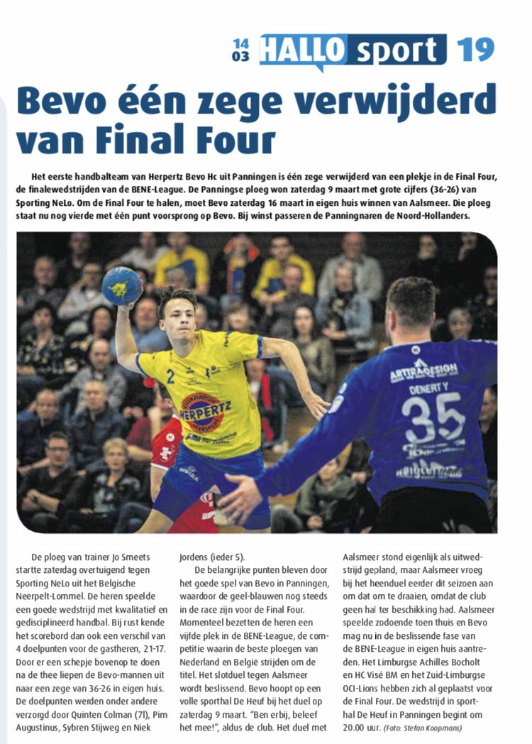 Handbalkraker!! 💪 Ben erbij, beleef het mee! 20:00u in SportArena de Heuf in Panningen. <a href="/LimburgerSport/">De Limburger Sport</a> <a href="/L1/">L1</a> <a href="/NOSsport/">NOS Sport</a> <a href="/ZiggoSport/">Ziggo Sport</a> <a href="/ADSportwereld/">AD.nl/sportwereld</a> <a href="/telesport/">Redactie Telesport</a> <a href="/HandbalInside/">Handbal Inside</a> <a href="/BENE_League_H/">BENE-League Handball</a> <a href="/Handbal_NL/">Handbal Nederland</a>