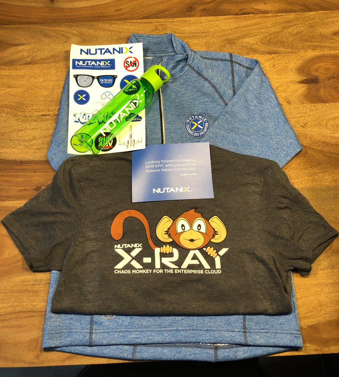 racker0's tweet photo. Thank you @AngeloLuciani , really nice swag arrived yesterday, with a short break @ the customs ;-) #ntnx #nutanix #NTC #swag https://t.co/fmTCHY7tkF