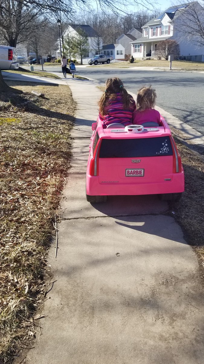 The proper way to pick your sister up from the bus stop.