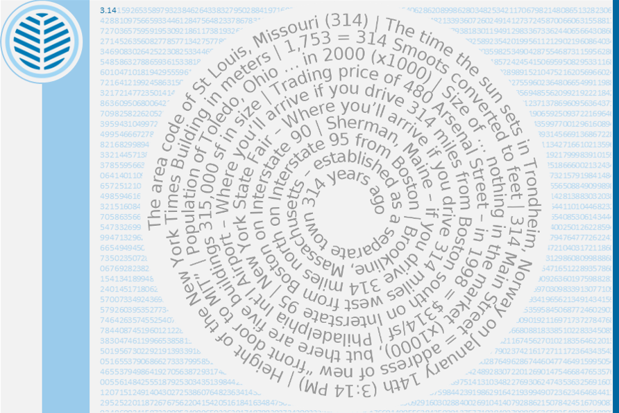 Happy Pi Day - from the numbers dept at Perry!
Love numbers? See ecs.re/blue184
<a href="/Perry_CRE/">Perry CRE</a> <a href="/emilidurrant/">Emili</a> <a href="/FortPointer/">The Fort Pointer</a> <a href="/BostonCRE_Tweet/">Boston CRE</a> <a href="/MekaeHydeCRE/">Mekae Hyde</a> @thilson_CRE <a href="/kendallnow/">Kendall Square Association</a> <a href="/MassInno/">Innovation Nights</a> <a href="/MassInnovBridge/">MA Innovation Bridge</a> <a href="/MITCRE/">MIT CRE</a> <a href="/mitimco/">MITIMCo Tweets</a> <a href="/MIT/">Massachusetts Institute of Technology (MIT)</a> <a href="/techreview/">MIT Technology Review</a> <a href="/CameronSperance/">Cameron Sperance</a> <a href="/jonchesto/">Jon Chesto</a>