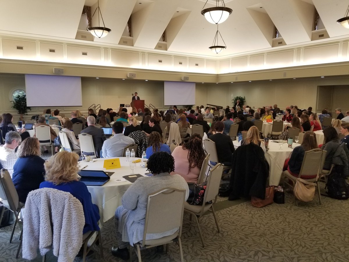 WLUEducation's tweet photo. Profs. Moffa and Sigler, SVU Profs. Kearney and Bouchelle, and RTEC field placement coordinator Vickie Hickman are hearing from VA Sec of Ed Atif Qarni about improving education in the commonwealth #ATEVASpringConference https://t.co/YzmUIwZiXW