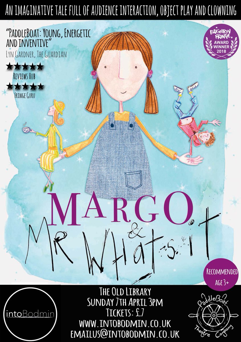 PaddleBoat Theatre (@paddleboattco) on Twitter photo So excited to bring our award winning family show Margo and Mr Whatsit to <a href="/intobodmin/">intoBodmin</a> on the 7th April <a href="/CornwallsCool/">Cornwalls Coolest</a> <a href="/cornwallwhatson/">Cornwall What's On</a> So excited to bring our award winning family show Margo and Mr Whatsit to <a href="/intobodmin/">intoBodmin</a> on the 7th April <a href="/CornwallsCool/">Cornwalls Coolest</a> <a href="/cornwallwhatson/">Cornwall What's On</a>