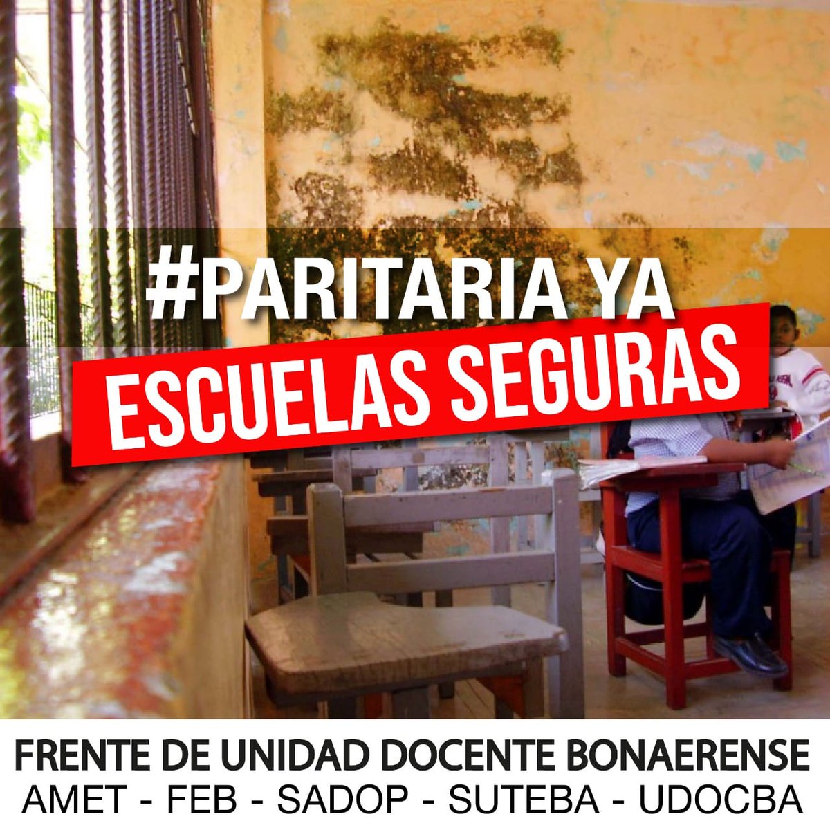 Sutebaeche_ezei's tweet photo. Exigimos a @mariuvidal resuelva la #ParitariasYa y que garantice 
 #EscuelasSeguras y #SalariosDignos así como una
 #EducacionPublica de calidad. Creemos que #VidalEsCulpable del abandono que sufren las escuelas. Unidad con el #FUDB @hm_hugomoreno @echeverriaol @SUTEBAProvincia https://t.co/V3zt62efZV