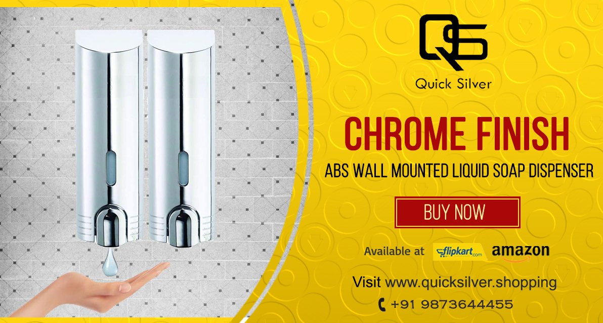 Quick_SilverInd's tweet photo. Chrome Finish
🛀ABS Wall Mounted Liquid Soap Dispenser🛀

Shop Now:👉https://t.co/YmIqMTDhy5
Call us at 👉 9873644455
#Quicksilver #bathroom #Mirror #Doublemirror #accessories #bathroomaccessories #homeAccessories #soap #soapdispenser 
#Liquidsoap https://t.co/I6k8XS5sVo