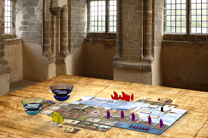 ImniaB's tweet photo. #IMNIA blends the thematic appeal of medieval strategy with the heavy elements of economic management like advanced resource management and speculative exotic goods economy. Through a unique style of worker placement, players will work to develop their town and race to victory. https://t.co/UO36ErSmKn