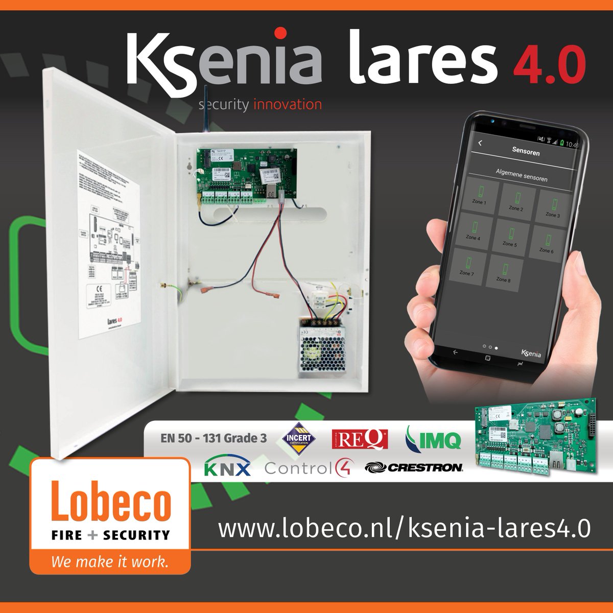 lobecosecurity's tweet photo. #Ksenia Lares 4.0 is de meest innovatieve IoT oplossing voor beveiliging en domotica en is eenvoudig via App te beheren en te programmeren. De Lares 4.0 inbraakcentrale met 16 tot 644 zones is bovendien EN-Grade3 gecertificeerd.  Meer info: https://t.co/zg0g9bzyvt https://t.co/RTjzGWgWcF