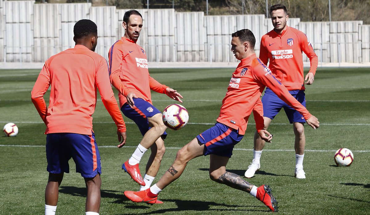 Entrenamiento del Atlético.