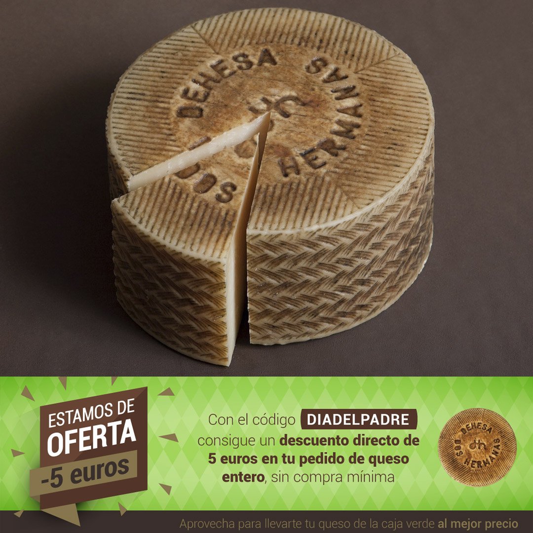 quesodoshermana's tweet photo. ¡SÚPER DESCUENTO EN NUESTROS QUESOS! 💚Aprovecha nuestra oferta exclusiva online y compra tu queso para regalar el Día del Padre con 5 euros de descuento.

¡Solo hasta el 19 de marzo! Compra online y envío en 48 horas: https://t.co/AzK4QazfPr https://t.co/IfNjzxo3Nc