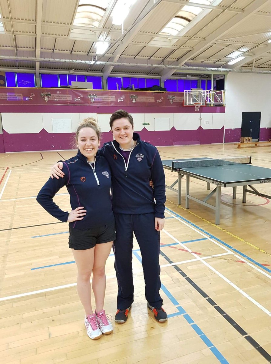 DU_TTC's tweet photo. Holly and Erin played their last match together yesterday in the Championship Semi-Final vs the Nottingham 1sts 😢 They lost out 5-0 vs the stronger team but were all smiles after as they have finished in the Top 4 teams in the UK this year! 💪🏻💜🏆 @TeamDurham @BUCSsport https://t.co/hYapxl35i5