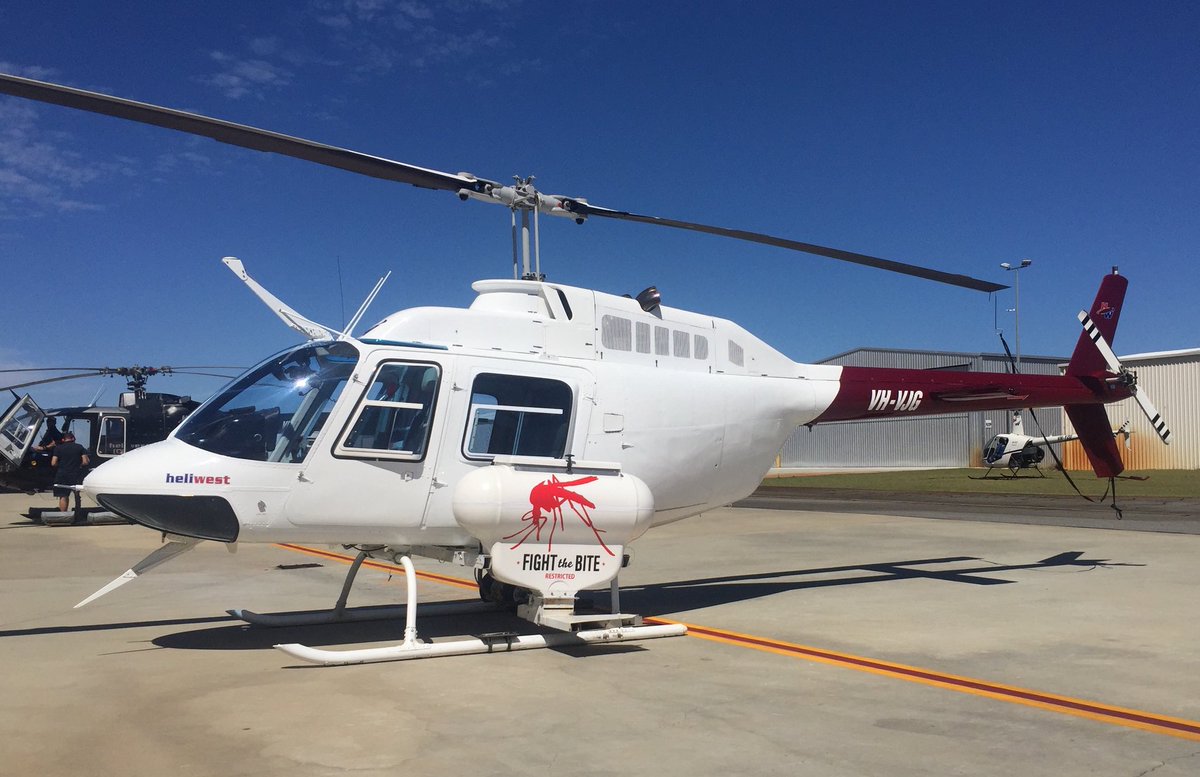 The chopper had a make-over today with some fresh new #FighttheBite stickers! <a href="/Mozziebites/">Dr Cameron Webb</a> @WAHealth <a href="/PHAIWA/">Public Health Advocacy Institute</a>