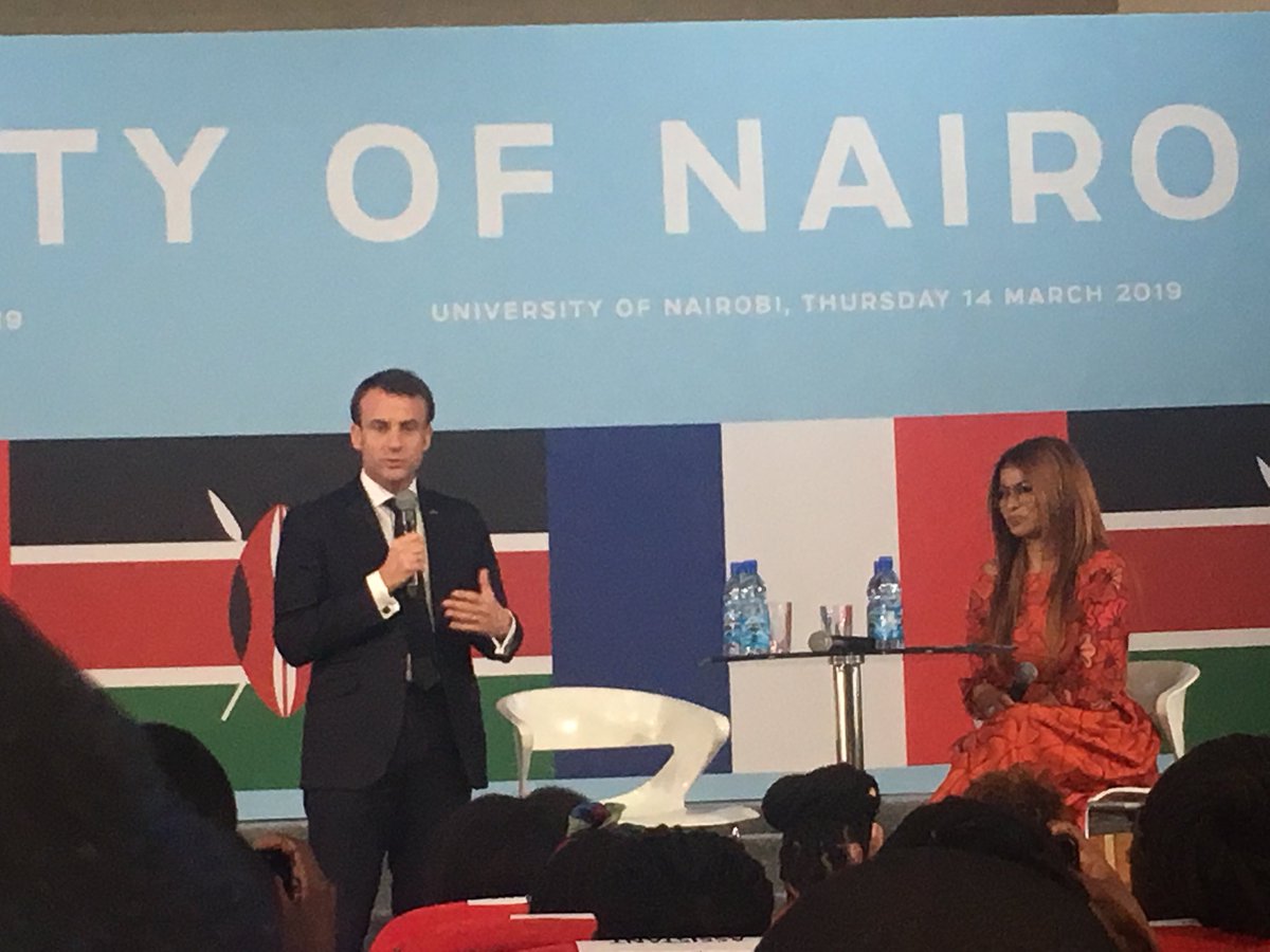 martinkibet's tweet photo. Macron on stage https://t.co/spHSOUXOEV