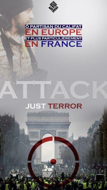 URGENT URGENT🔴🇫🇷Daech menace encore les gilets jaunes dans une image de propagande #France #Daech #Menaceterroriste