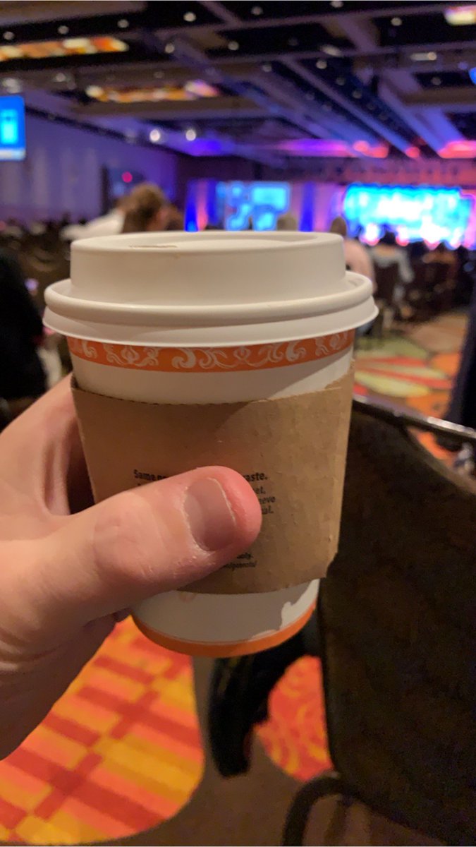 docanvil's tweet photo. So I tried the sample cup of coffee and I like it. Where can I get an adult sized cup?  Or better yet, a doctor sized cup? #hpm19 https://t.co/PHP7RRQKfK