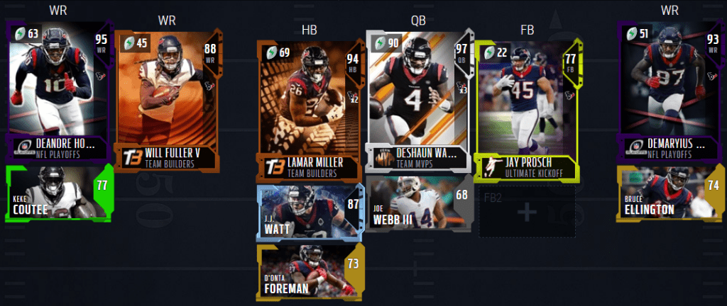 MaddenShorts's tweet photo. Houston Texans Theme Team Madden 19 Ultimate Team. #Madden #Madden19 #MUT19 #MUT #NFL #MUTSeason #ThemeTeam #UltimateTeam #Football #Houston #Texans https://t.co/vX48xkYd3N https://t.co/AQYwmWcT4l