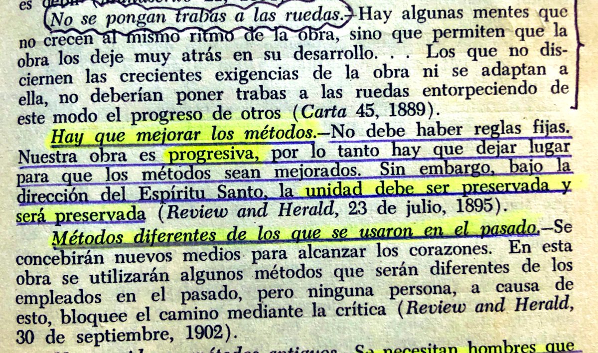 Debe haber espacio para nuevos métodos en nuestra obra pero siempre preservando el espíritu de unidad- Ev. 81