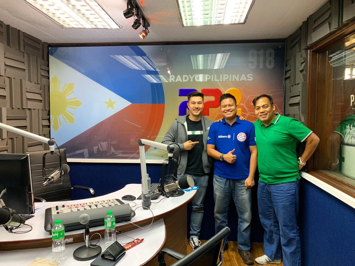 SuperbadFC's tweet photo. Thanks to DZSR918 and @ajbayato for letting us guest to talk about @7sFL_ph, SBFC, the Azkals and all things football ⚽️ #SuperbadFC #SuperbadForLife #FootballConnection https://t.co/3HssCmhJJP