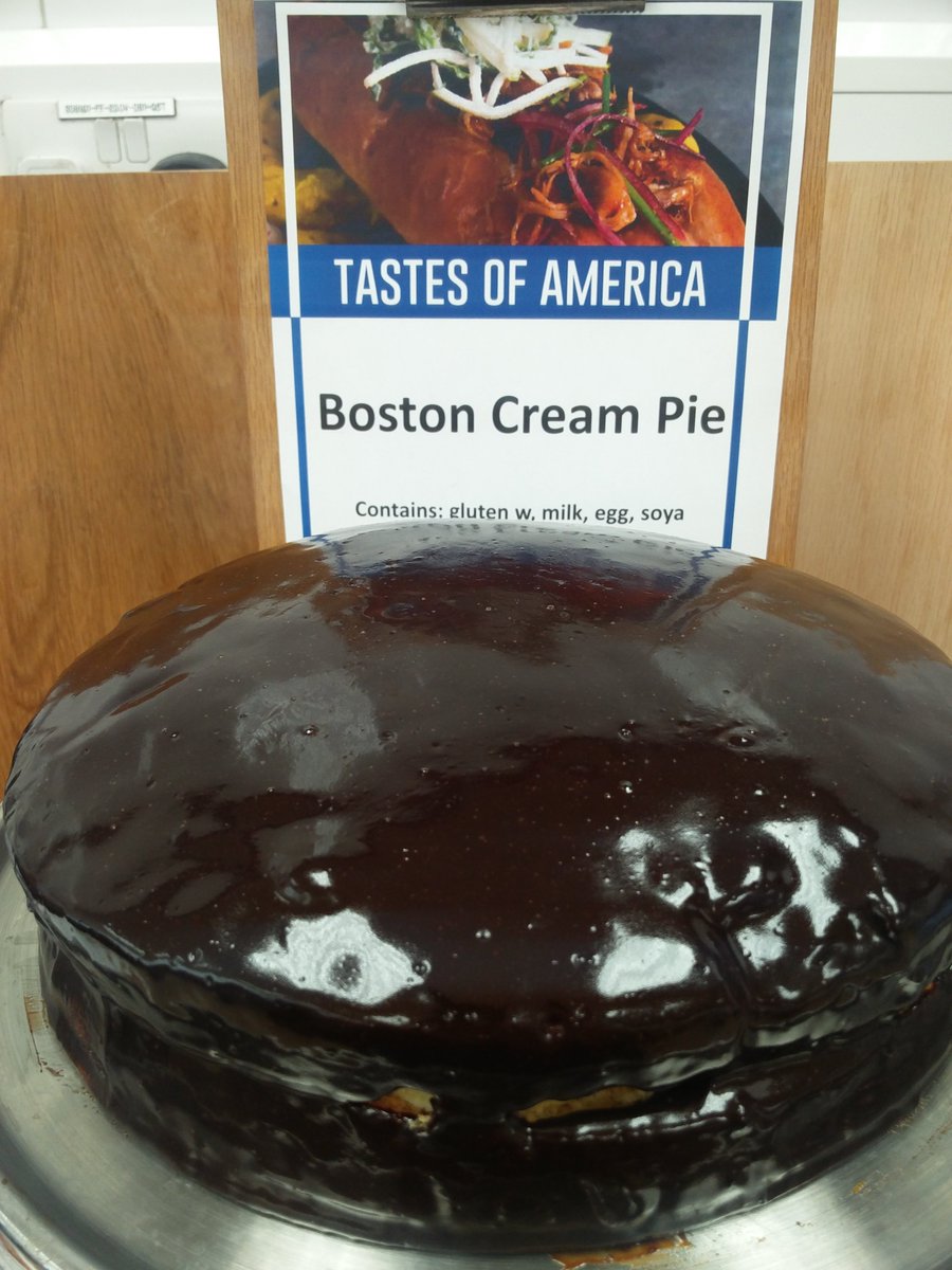 BialinnD's tweet photo. Taste of America! David's Boston cream pie yum @BialinnD  @BaxterStorey https://t.co/wWFER9nyii