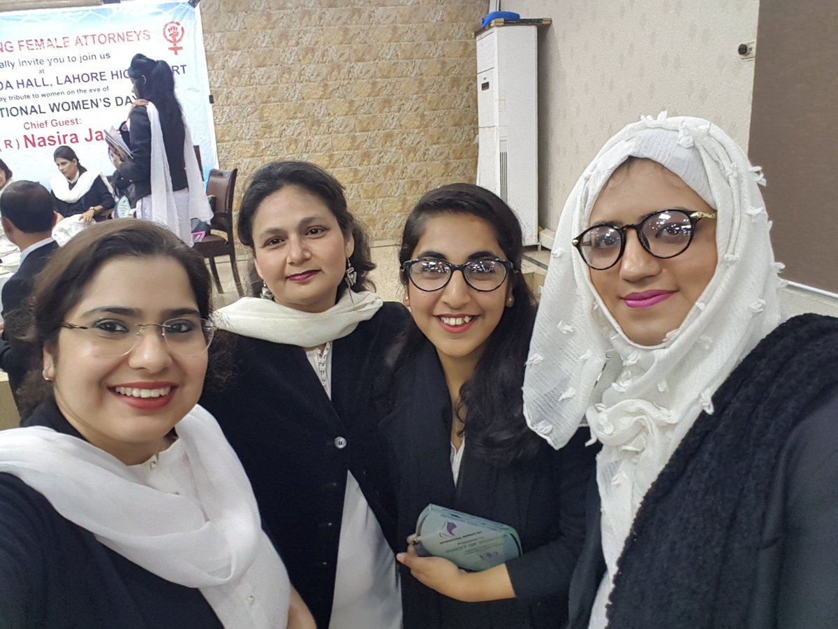 NidaUsmanCh's tweet photo. Has been an honour to present the @WomenInLawPk initiative to Mrs Justice (R) Nasira Iqbal and a host of male and female law colleagues at the Lahore High Court today. Thank you #HaroonDuggal and #Hamdia for organising this brave conversation. https://t.co/sLQSGA7F1I