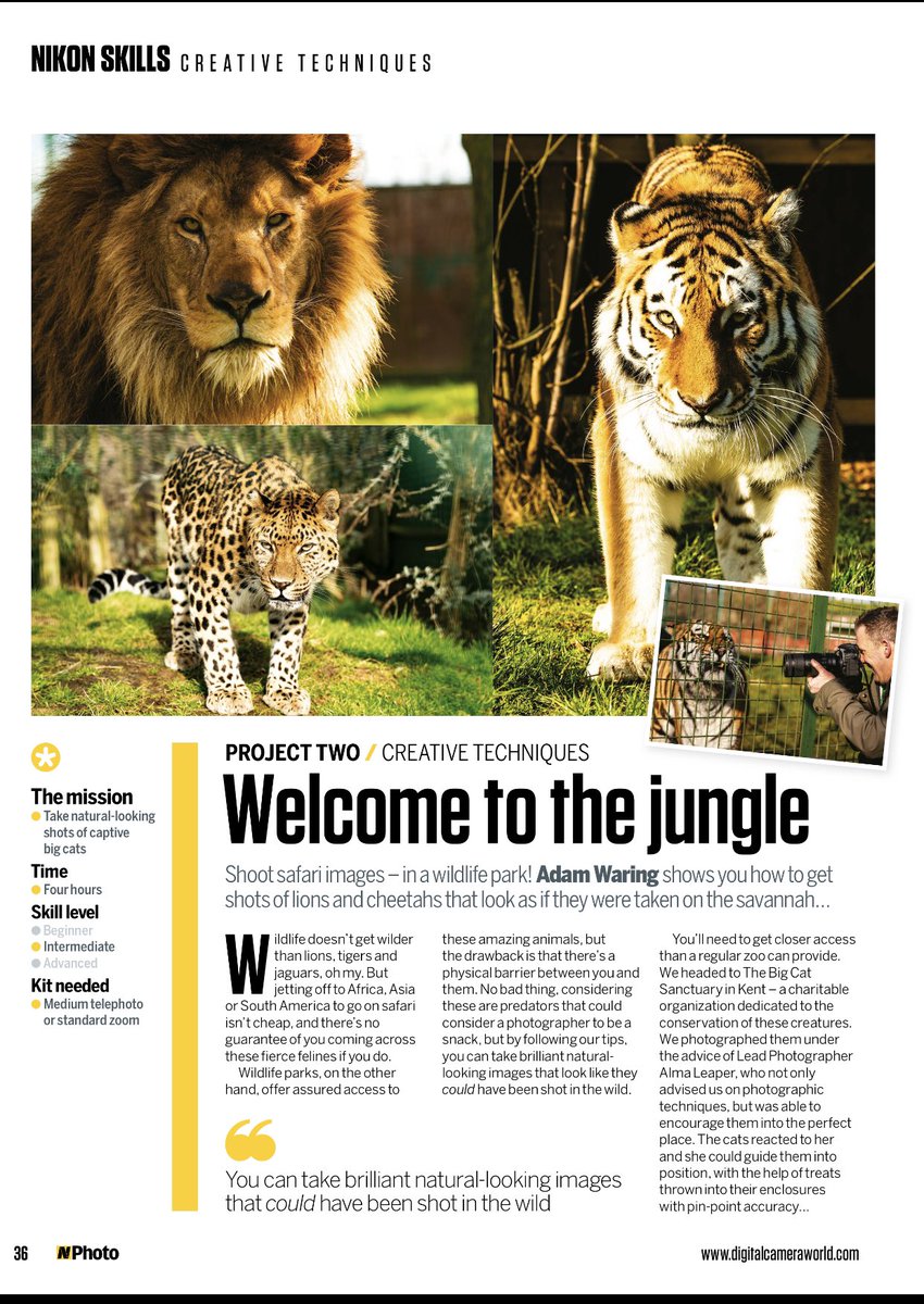 Thanks to Adam Waring, Editor of @nikon @NPhotomag and Peter Travers, Editor of @canon @PhotoPlusMag who recently spent a day @TheBigCatSanct Thank you, Adam, for four pages of super tips: #mesh #CameraSettings  #exposurecompensation #PhotographyWorkshops #skills @ukphotoshow