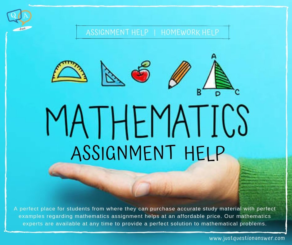 JustQuestionAn1's tweet image. A perfect place for students from where they can purchase study material regarding mathematics assignment help. Our mathematics experts are available at any time to provide a perfect solution to mathematical problems.
#mathematics #mathematicsassignmenthelp #mathematicsassignment