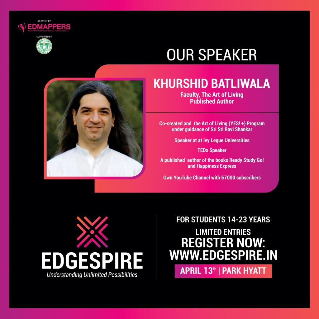 edgespirehyd's tweet photo. Register now for our event, Edgespire 2019, and make the most of our speaker’s experience and expertise to shape your career.                                                                         #edgespirehyd #edmappers #educationalevent #getinspired #studyabroad #careerpath https://t.co/3YKR0pU1s7