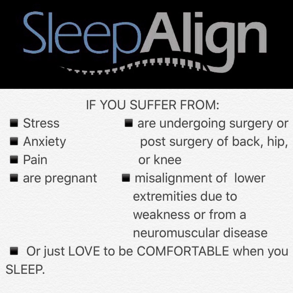 SleepAlignCo's tweet photo. Want something that works? Check out SleepAlign. 💕😴

#freelifeapparel #sleepalign #sleepalignco #sleep #pillow #kneepillow #design #designyou #comfortablesleep #positioning #health #healthylife #healthylifestyle #wellness #sleepbetter #sleepmore #pain #pillowsformamas https://t.co/Ol4xHrpZ4V