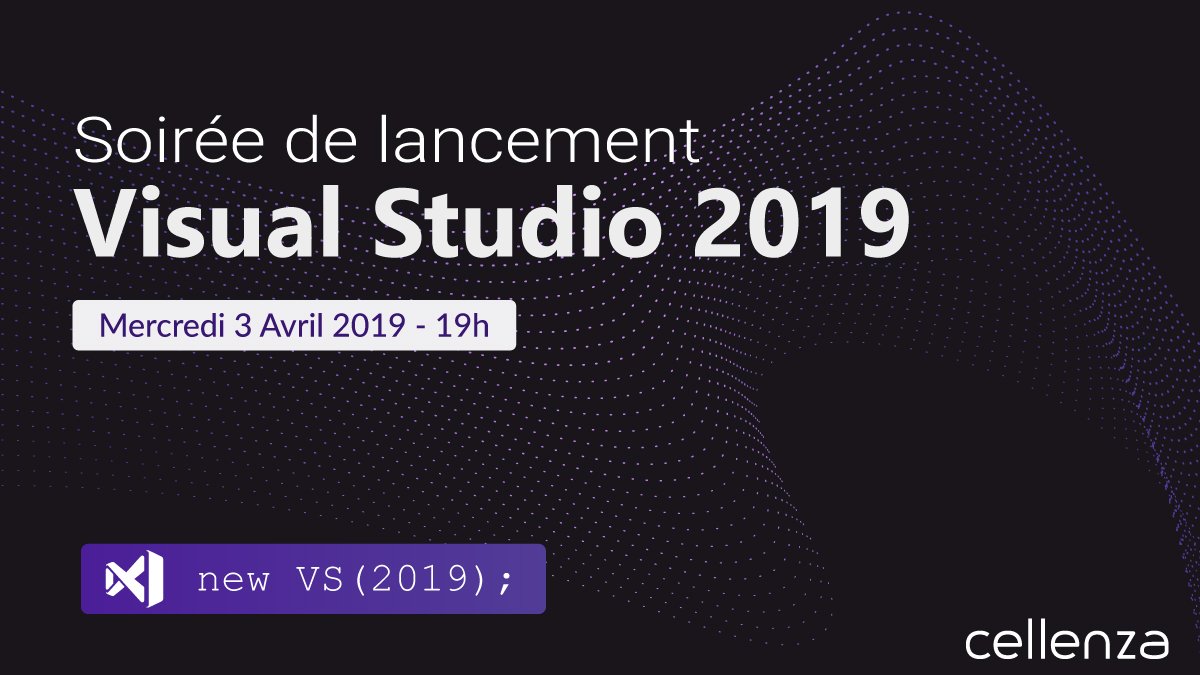 Rejoignez-nous, le 3 avril pour la soirée de lancement de #VS2019. 
Nos experts <a href="/AurelienGaltier/">Aurélien GALTIER</a> <a href="/remyboyer/">Rémy Boyer</a> Kirill Stativkin <a href="/kheops321/">Walid AMMAR</a> <a href="/maximeEglem/">Maxime Eglem</a> <a href="/Miiitch/">Michel Perfetti</a>  et Mohamed Ben Slimen vous présenteront les nouveautés de <a href="/VisualStudio/">Visual Studio</a> 2019.
👉ow.ly/z45150n7Syi