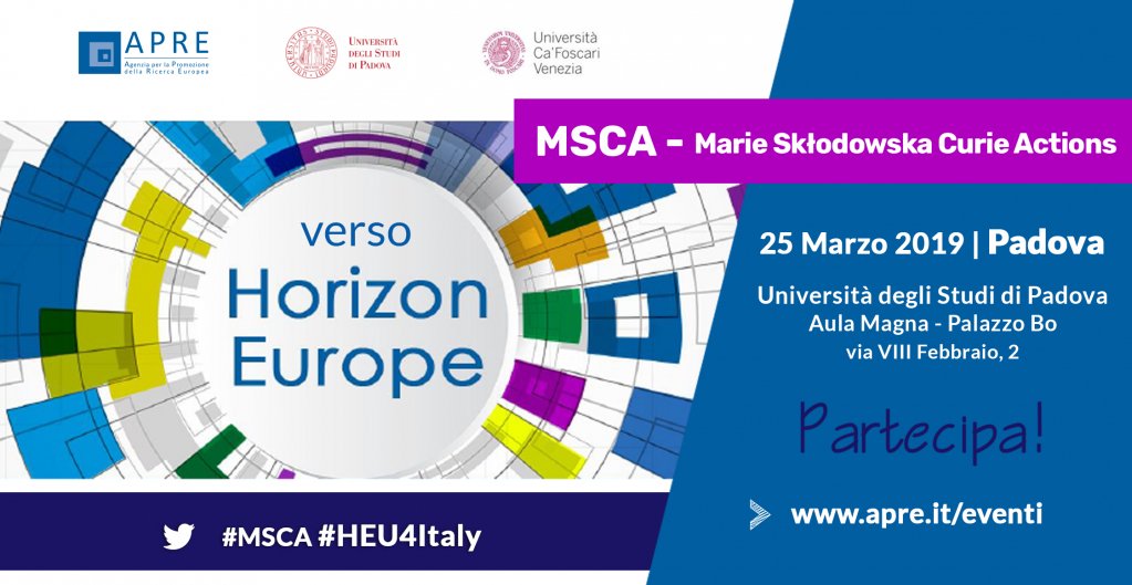 Università di Padova (@unipadova) on Twitter photo 25/3 #HEU4Italy Il futuro delle <a href="/MSCActions/">Marie Skłodowska-Curie Actions</a> in #HorizonEurope, prossimo Programma Quadro R&I. A che punto siamo?
Info e registrazioni su bit.ly/MSCA25marzo
#MSCA #Horizon2020 #HorizonEU #H2020 @APREh2020 <a href="/EU_Commission/">European Commission</a> <a href="/CaFoscari/">Unive Ca' Foscari</a> 25/3 #HEU4Italy Il futuro delle <a href="/MSCActions/">Marie Skłodowska-Curie Actions</a> in #HorizonEurope, prossimo Programma Quadro R&I. A che punto siamo?
Info e registrazioni su bit.ly/MSCA25marzo
#MSCA #Horizon2020 #HorizonEU #H2020 @APREh2020 <a href="/EU_Commission/">European Commission</a> <a href="/CaFoscari/">Unive Ca' Foscari</a>