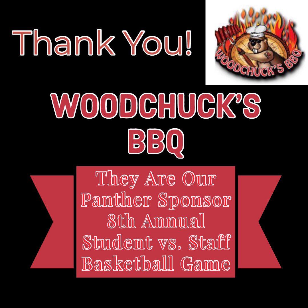 Shoutout to <a href="/woodchucksbbq/">woodchucks bbq</a> for being a Panther Sponsor for our 8th Annual @pinebeltcars / <a href="/oceanfirstbank/">OceanFirst Bank</a> Student vs Staff Basketball Game 🏀🔥
Wednesday March 20th, 7:00 Tip-Off
