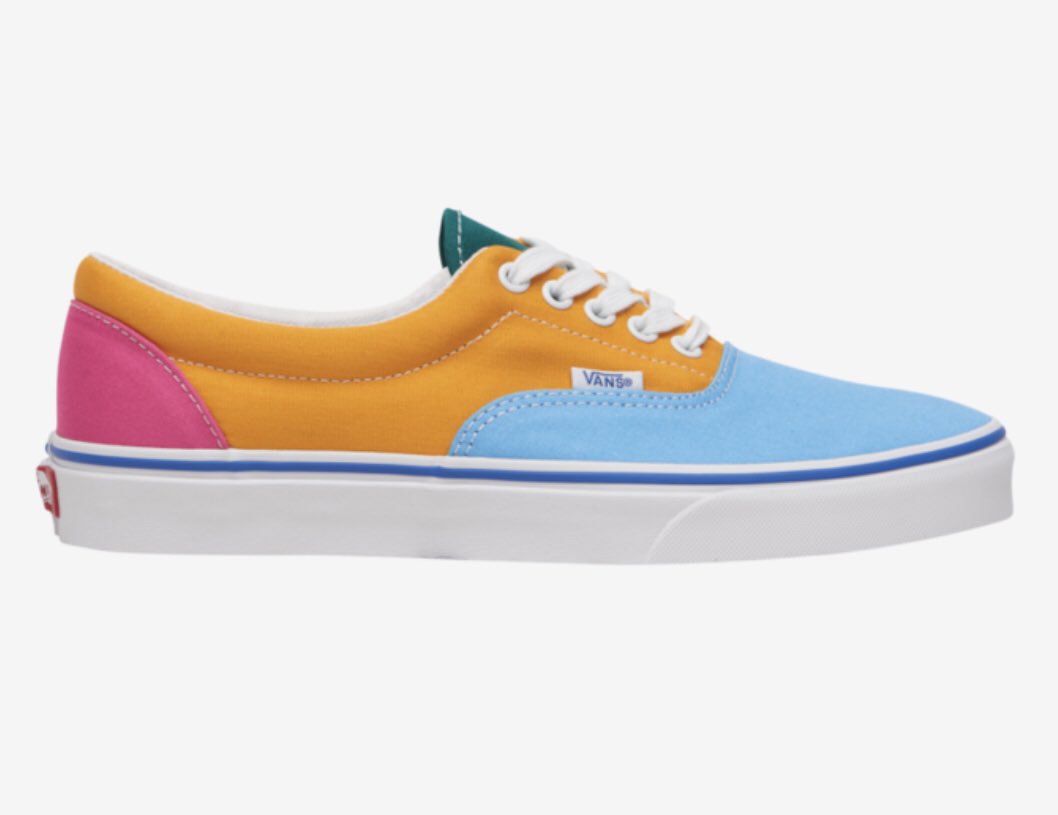 vans era bright color blocked skate shoes