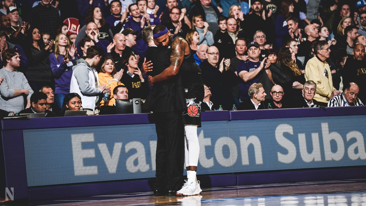 NUMensBball's tweet photo. "To go through those experiences with my teammates, I wouldn’t give it up for the world. I want to say thank you to Northwestern and Coach Collins who gave me a chance to come here and prove what I can do.” — @dererk5 

#B1GCats | #PoundTheRock https://t.co/i2g06ZGLTi