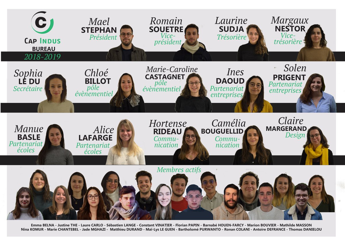 Capindus's tweet photo. Le voici, le voilà, le tant attendu trombinoscope de la nouvelle équipe Cap indus de l'année 2019 ! https://t.co/IvwJVGA3MD