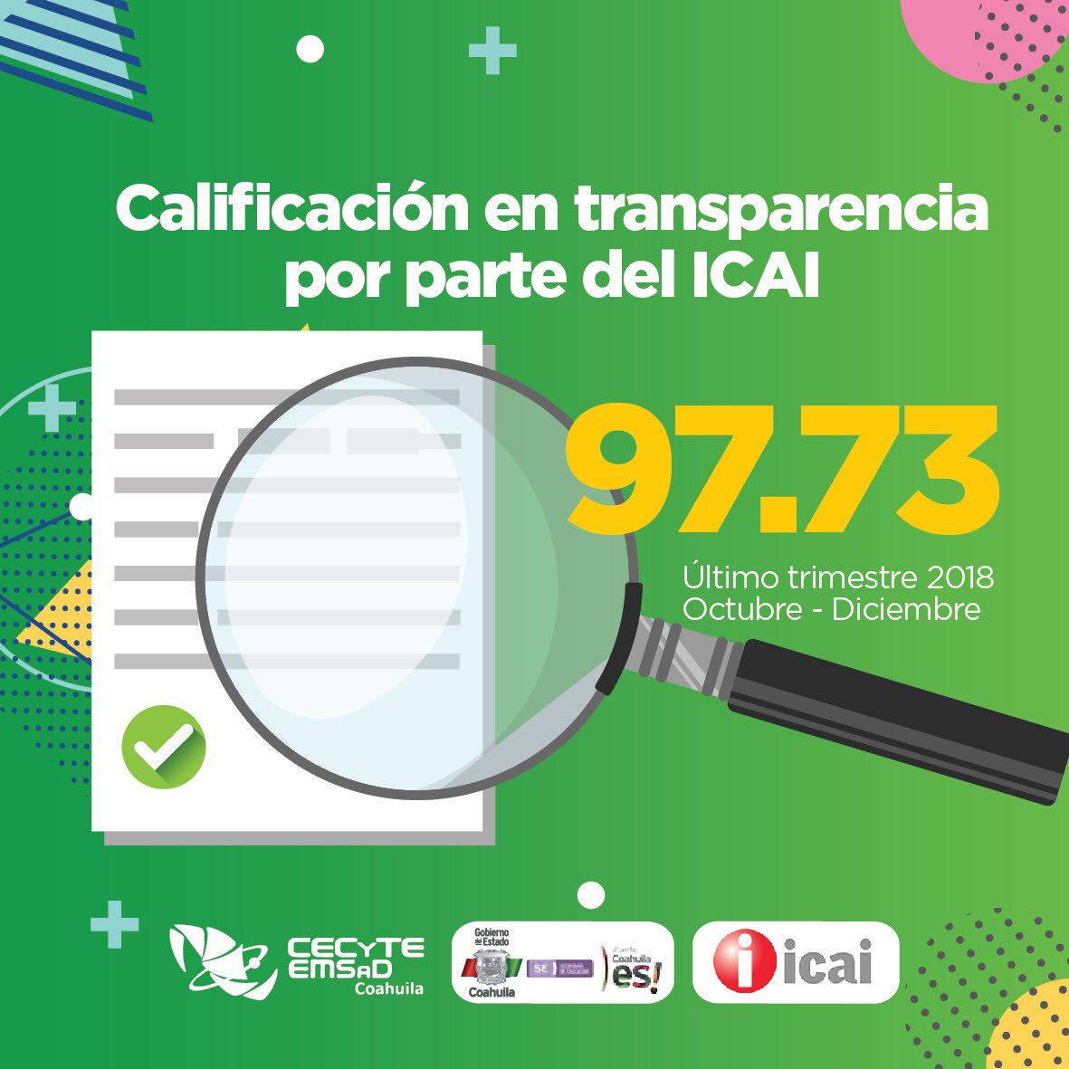 ¡Sigamos trabajando por un subsistema más transparente!
#SomosCECyTEC
#FuerteCoahuilaES