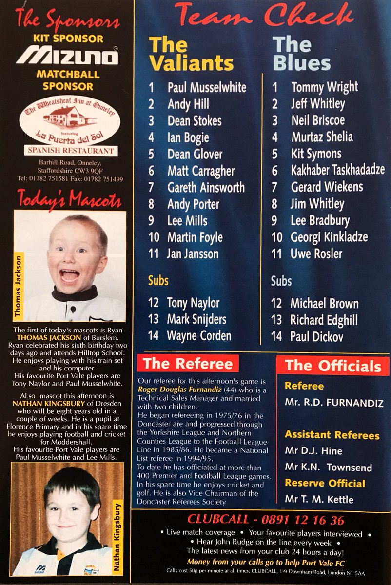 pvfcprogs's tweet photo. #OnThisDay 14/3/98
⚽️ VALE 2..MAN CITY 1
Martin Foyle &amp; Gareth Ainsworth scored the crucial goals that earned Vale a massive 3pts with a win over relegation rivals Man City in front of 13,122 fans at Vale Park #portvale #pvfc https://t.co/PrZ6QK6tm0