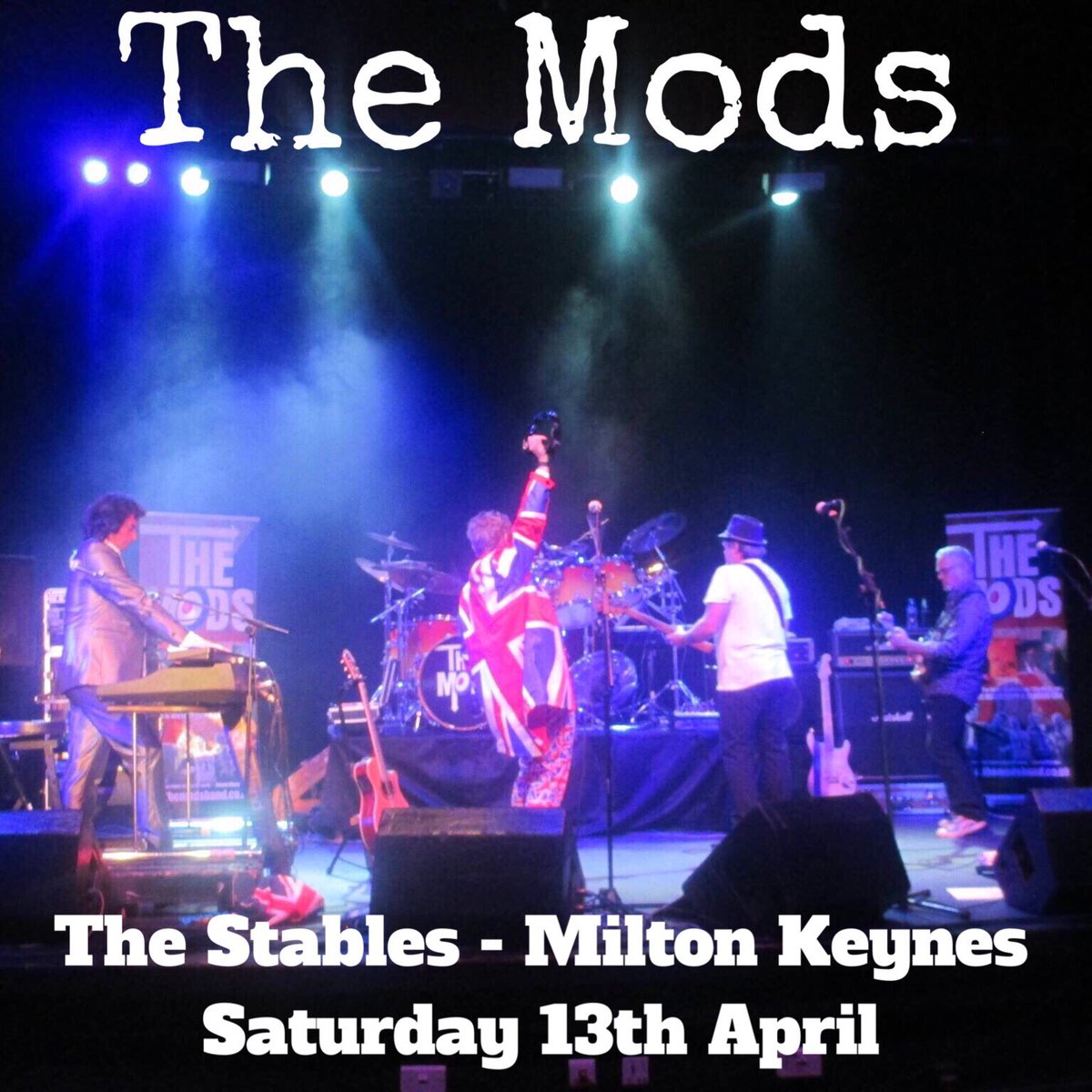 ModsBandUK's tweet photo. Don’t miss our show at the fantastic Stables in Milton Keynes on Saturday 13th April! Classic Mod tunes! Tickets from https://t.co/vBm8ooHydW or call 01908 280800 @thestablesvenue @gr8musicvenues @MiltonKeynes_MK @ReallyLiveMusic https://t.co/E6fPcLyY2O