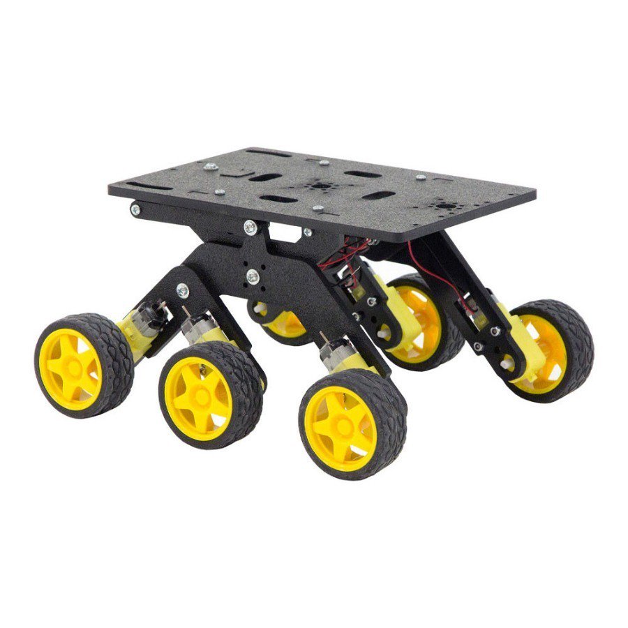 RobotShop's tweet photo. The Bogie Runt #Rover is designed with a rocker-bogie suspension making it great for climbing over tough obstacles https://t.co/DN3qqqW7bs @RobotShop #ServoCity https://t.co/oATWWc4JUT