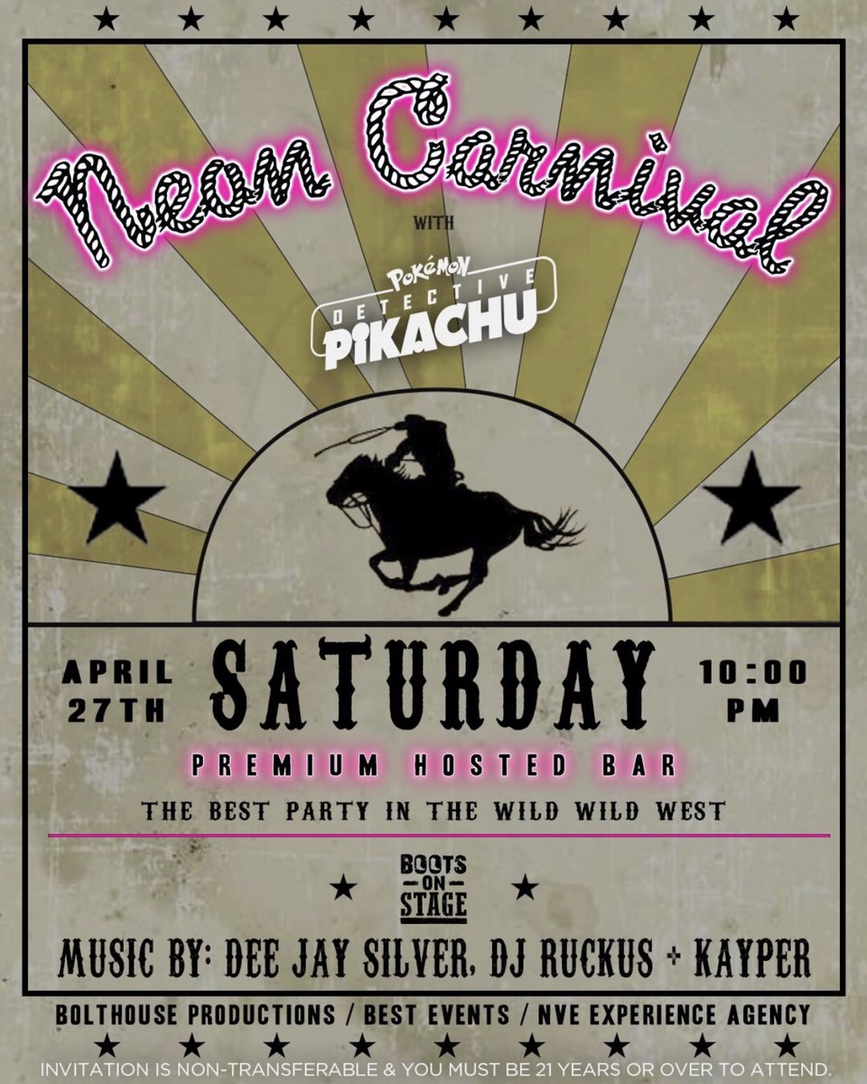 deejaysilver1's tweet photo. Saturday April 27th!  Join me in Palm Springs Ca for Neon Carnival! @BootsOnStage @DJcity @Tinhaul #neoncarnival #deejaysilver #bootsonstage https://t.co/6wMFnseVFB