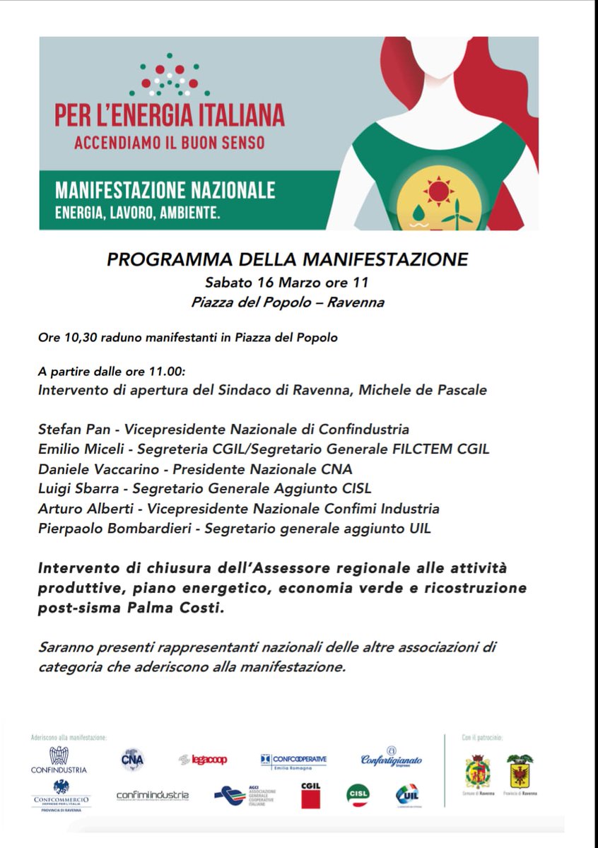 ElenaFiero's tweet photo. #16marzo tutti a Ravenna : lavoratori, cittadini, sindacati , istituzioni e associazioni imprese, insieme #perlenergianazionale per #accendereilbuonsenso
contro il #decreto #bloccatrivelle #manifestazione #CGILCISLUIL #FilctemCgil #FemcaCisl #UiltecUil https://t.co/p1OHyl6nWb https://t.co/McJGmOvLEu
