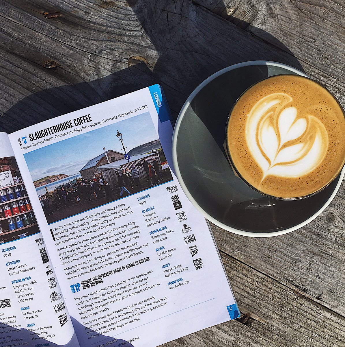 vandykebros's tweet photo. We got mail! 📦 Come grab a fresh copy of the @indycoffeeguide, now available to buy at the Slaughterhouse!
#vandykebros #specialtycoffee #slaughterhousecoffee #latte #flatwhite #scottishindependentcoffeeguide #indycoffeeguide #scottishcoffeelovers #nc500 #cromarty #theblackisle https://t.co/Bn60i29QRB