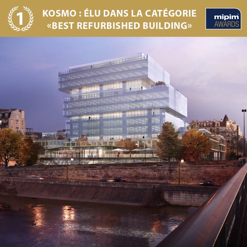 altarea_groupe's tweet photo. #MIPIM2019 | KOSMO vient de remporter le #MIPIMAwards dans la catégorie « Best Refurbished Building ». Félicitations à toutes les équipes d’@altareacogedim ayant travaillé sur ce projet. https://t.co/TpU80ZJrl5