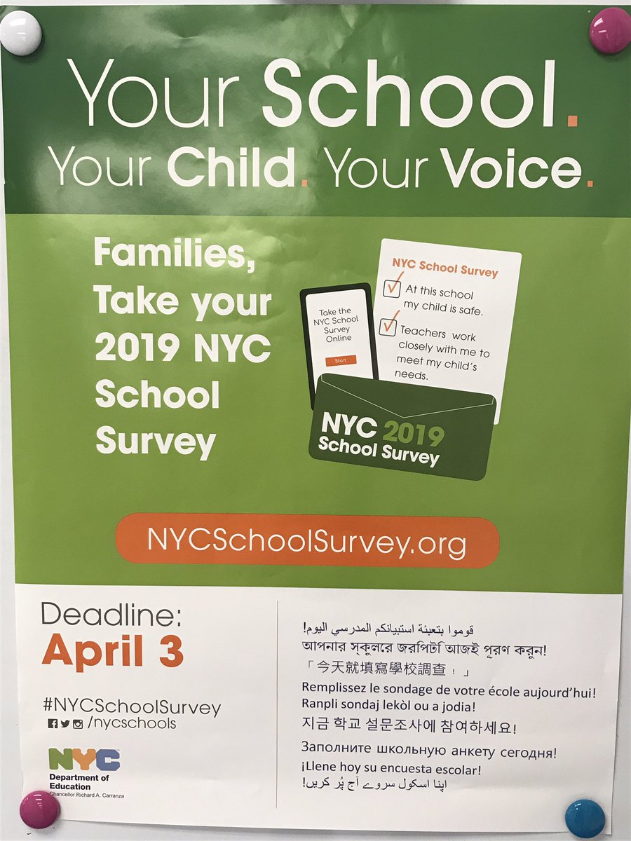 Be sure to fill out the School Survey! Your Child, Your Voice! @NYCSchools #nycschoolsurvey #ps384q #goodforALLchildren
