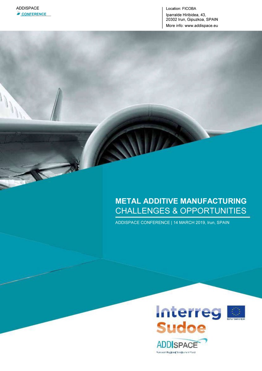 CATECTechCenter's tweet photo. CATEC participa hoy en el marco del proyecto #ADDISPACE en la conferencia "Metal Additive Manufacturing Challenges & Opportnities " en @FicobaFundazioa, donde expertos de España, Francia y Portugal presentan oportunidades en Fabricación Aditiva Metálica para sector aeroespacial https://t.co/2nxtIeOOOi
