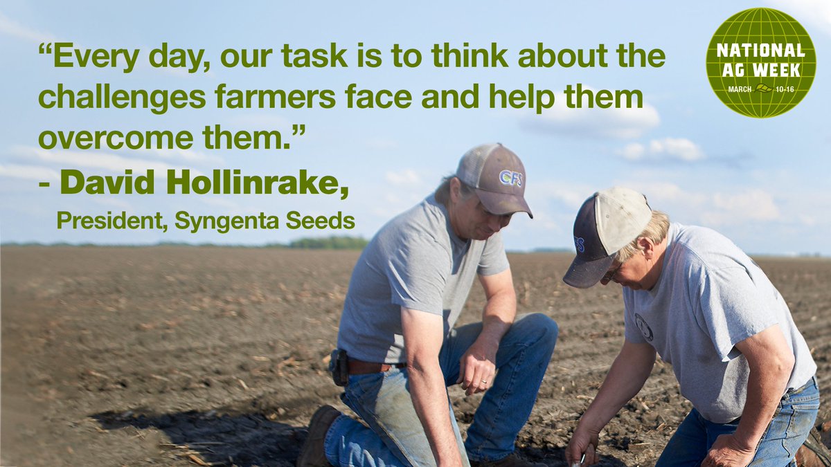 SyngentaUS's tweet photo. Today we celebrate farmers who work hard every day to overcome challenges involved in feeding the world. #NationalAgDay #NationalAgWeek https://t.co/LG9Q2H0OXF